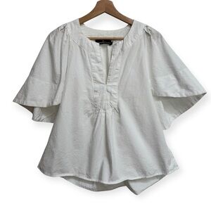 Pomander Place Tuckernuck 100% Cotton Finley Flutter Sleeve Top Small